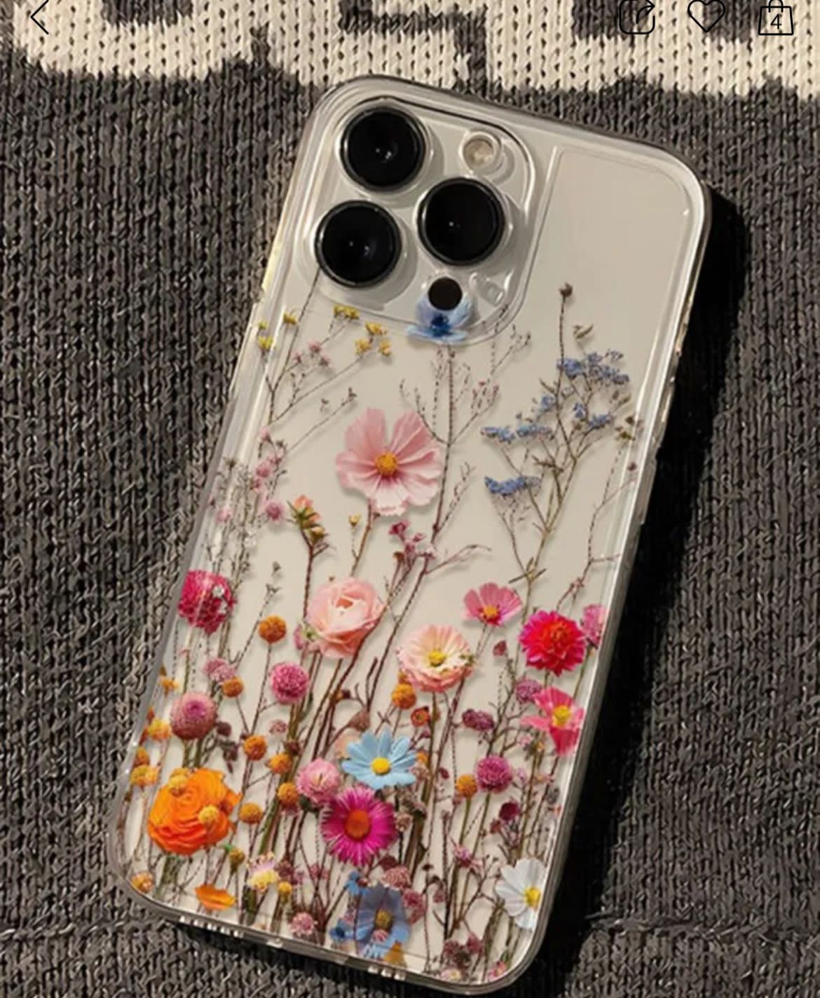 Pressed flower clear case